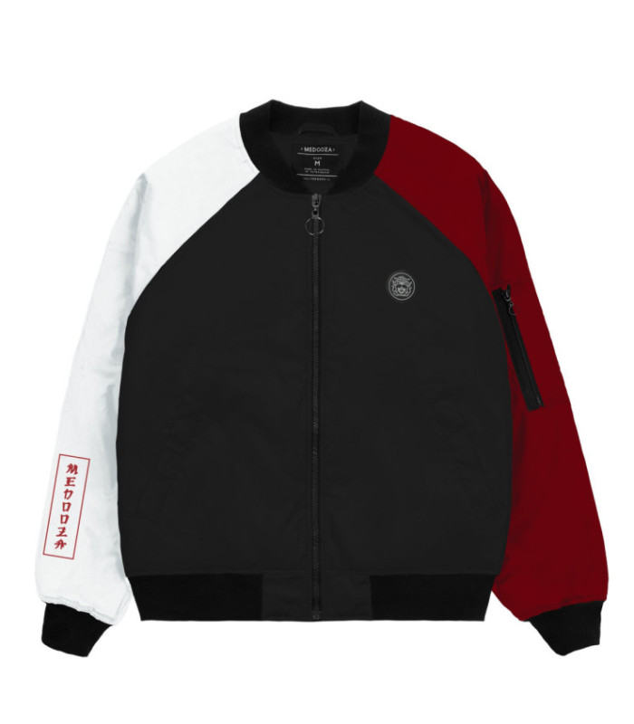 Бомбер MEDOOZA "Birds" (черно-красно-белый)