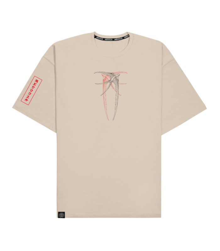 Футболка boxy MEDOOZA "Birds" (бежевый)