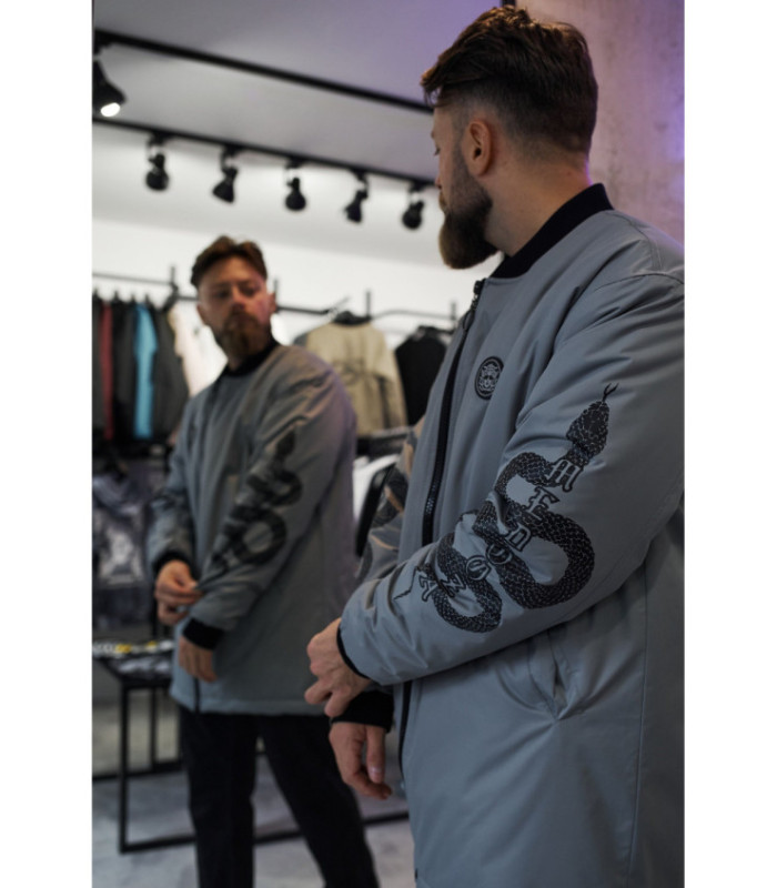 Бомбер удл. MEDOOZA "Viper" (светло-серый)