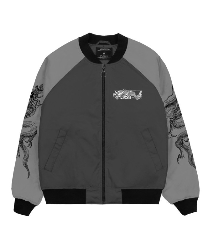 Бомбер MEDOOZA "Super Dragon" (серый)