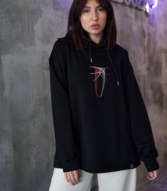 Худи MEDOOZA "Birds" (W) (черный)