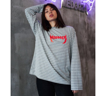 Лонгслив MEDOOZA "Metal Type" (W) (полосатый светлый)