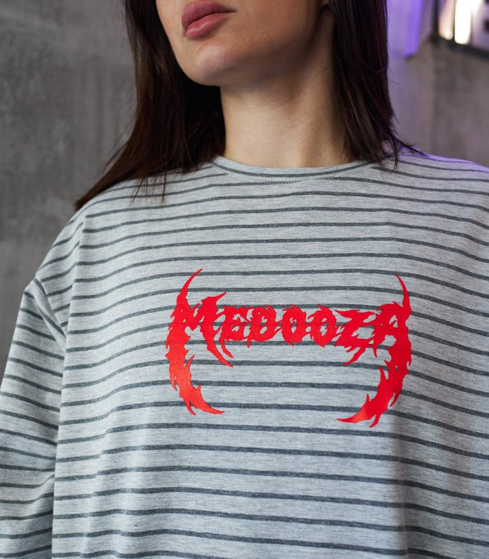 Лонгслив MEDOOZA "Metal Type" (W) (полосатый светлый)