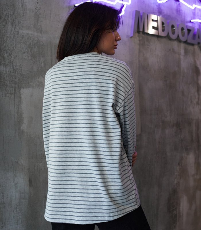 Лонгслив MEDOOZA "Metal Type" (W) (полосатый светлый)