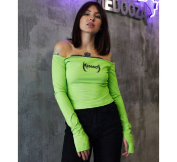 Топ с открытыми плечами MEDOOZA "Metal Type" (W) (салатовый)