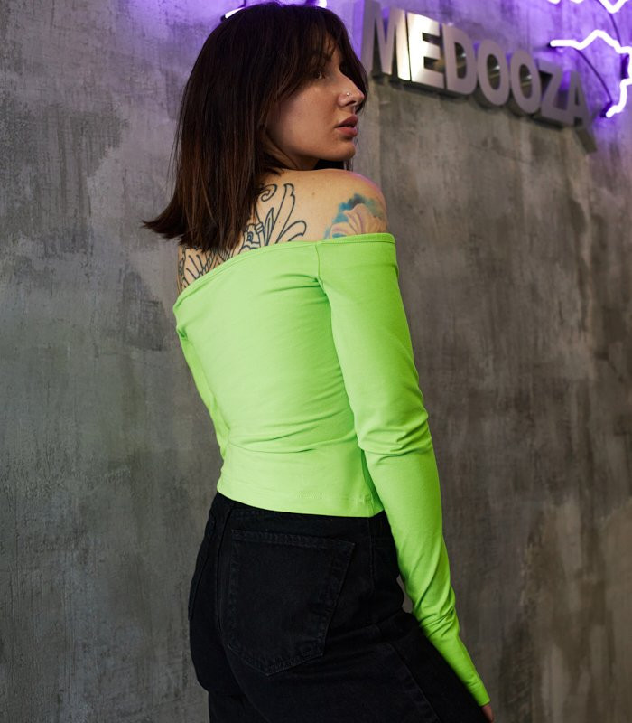 Топ с открытыми плечами MEDOOZA "Metal Type" (W) (салатовый)