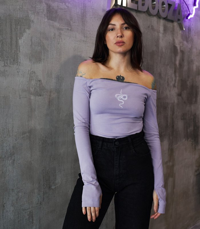 Топ с открытыми плечами MEDOOZA "Snake" (W) (сирень)