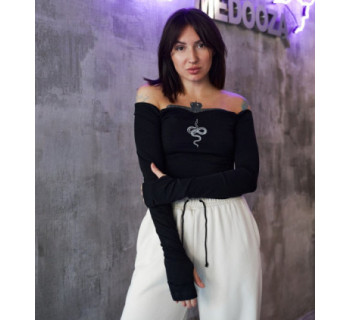 Топ с открытыми плечами MEDOOZA "Snake" (W) (черный)