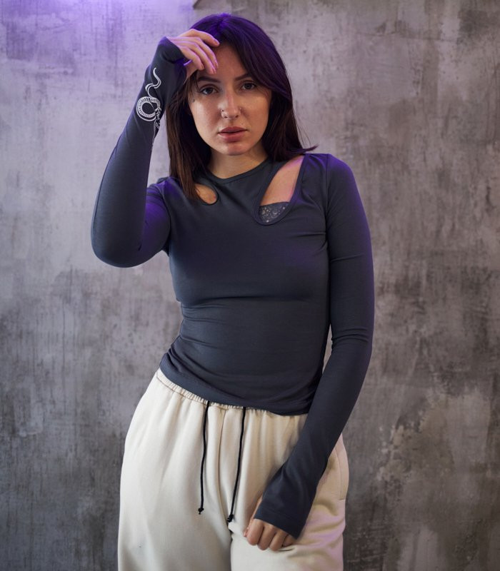 Топ с каплями MEDOOZA "Snake" (W) (графит)