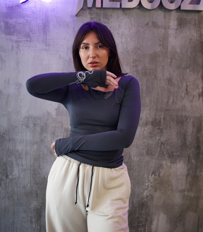 Топ с каплями MEDOOZA "Snake" (W) (графит)