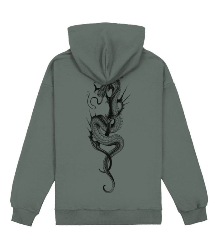 Худи MEDOOZA "Snake_tribal" (серо-зеленый)
