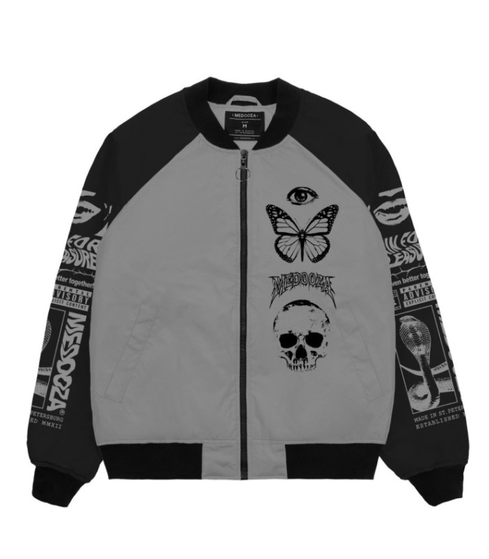 Бомбер MEDOOZA "Mystic" (серо-черный)