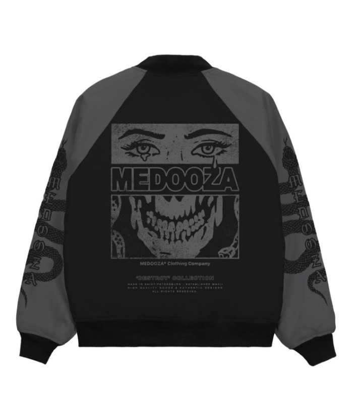 Бомбер MEDOOZA "Face-Viper" (черно-серый)