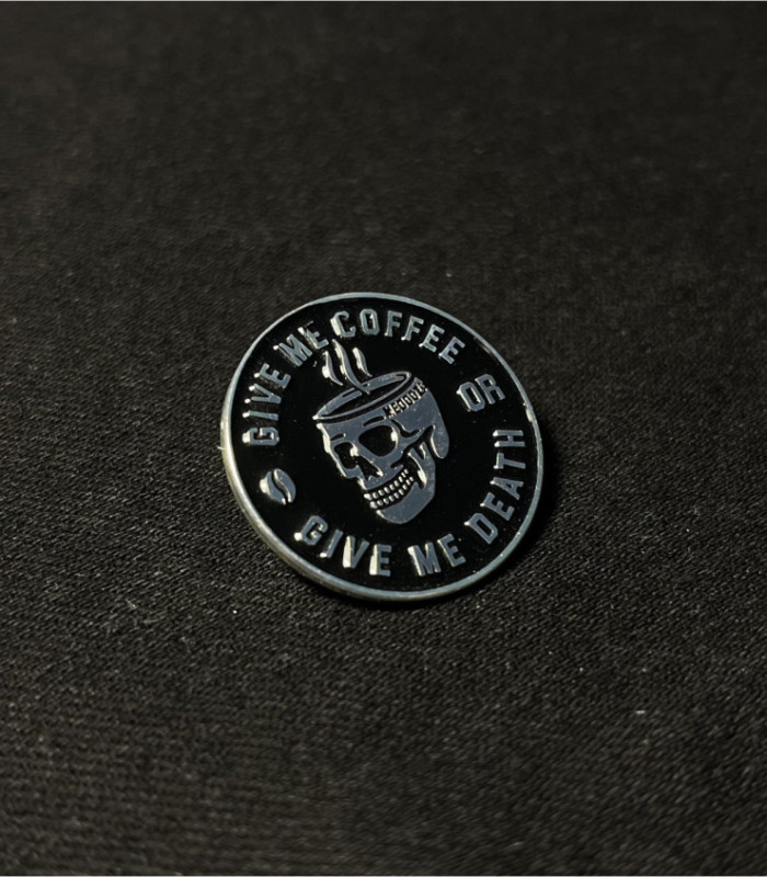 Значок MEDOOZA "Coffee Or Death"