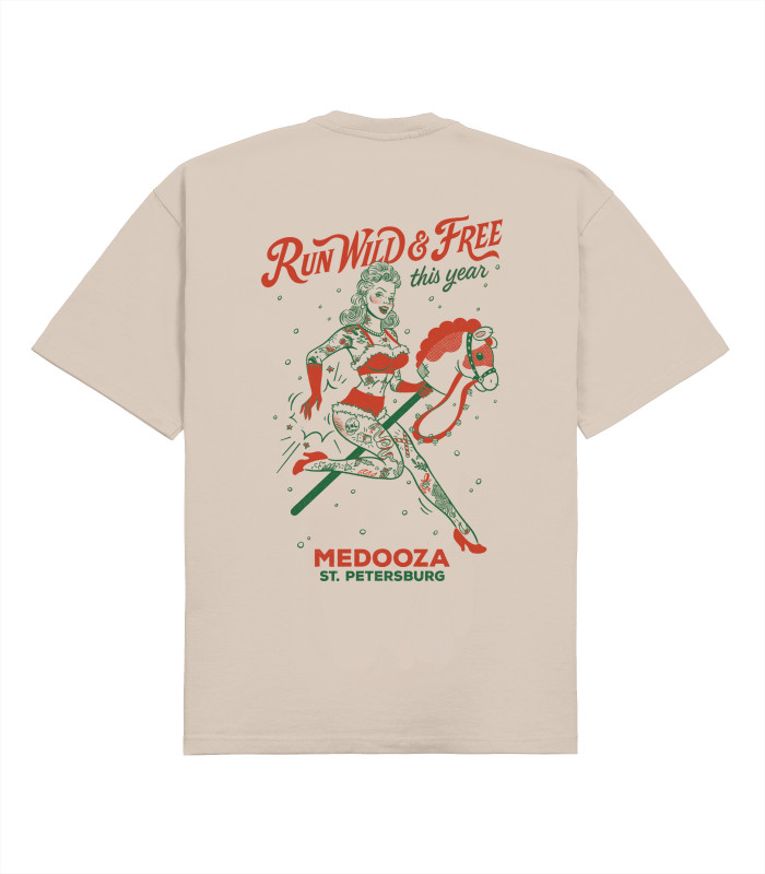 Футболка boxy MEDOOZA "Hobbyhorsing" (бежевый)