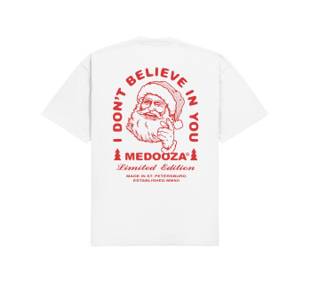 Футболка boxy MEDOOZA "Santa doesn't believe" (белый)
