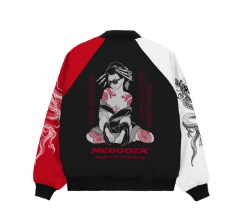 Бомбер MEDOOZA "Japaniac IV" (черно-красно-белый)