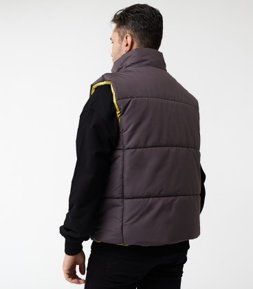 Жилетка MEDOOZA "Face" (темно-серый // горчица)