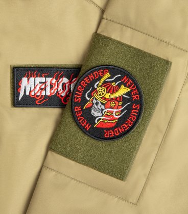 Бомбер MEDOOZA с патчами "Bushido"  (оливковый)