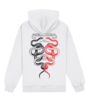 Худи MEDOOZA "Snake Twins" (белый)