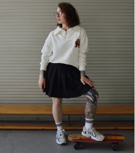 Свитшот Half-zip MEDOOZA «Tiger College» (W) (молочный)