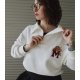 Свитшот Half-zip MEDOOZA «Tiger College» (W) (молочный)