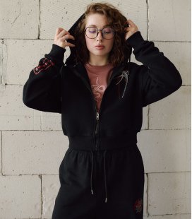 Zip-худи MEDOOZA "Birds" (W) (черный)