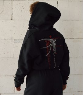 Zip-худи MEDOOZA "Birds" (W) (черный)