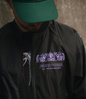 Бомбер летний MEDOOZA "Tiger Head" (темно-серый)