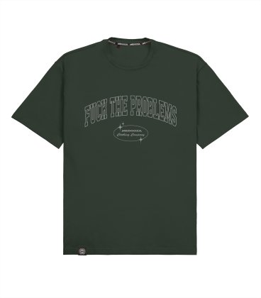 Футболка boxy MEDOOZA "FTP-college" (темно-зеленый)