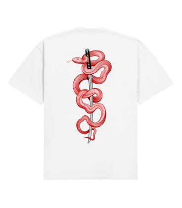 Футболка boxy MEDOOZA "Katana" (белый)