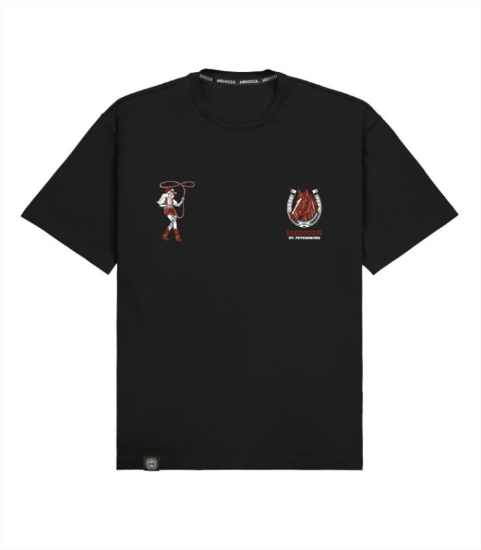 Футболка boxy MEDOOZA "NY Good Luck" (черный)