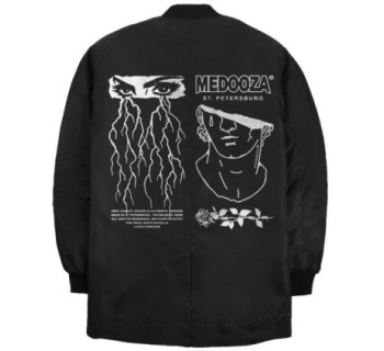 Бомбер удл. MEDOOZA "Shocked" (черный)