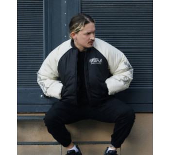 Бомбер Anabolic MEDOOZA "Super Dragon" (черно-молочный)