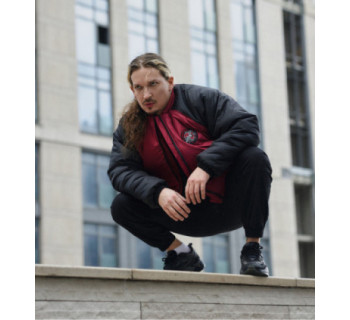 Бомбер Anabolic MEDOOZA "Crane Patch" (бордово-черный)