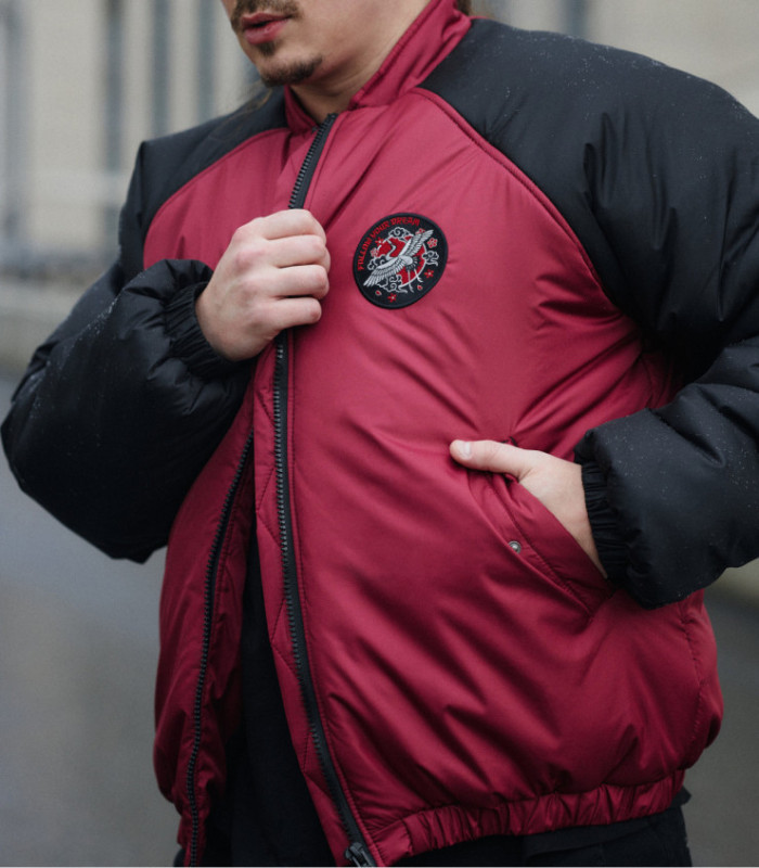 Бомбер Anabolic MEDOOZA "Crane Patch" (бордово-черный)