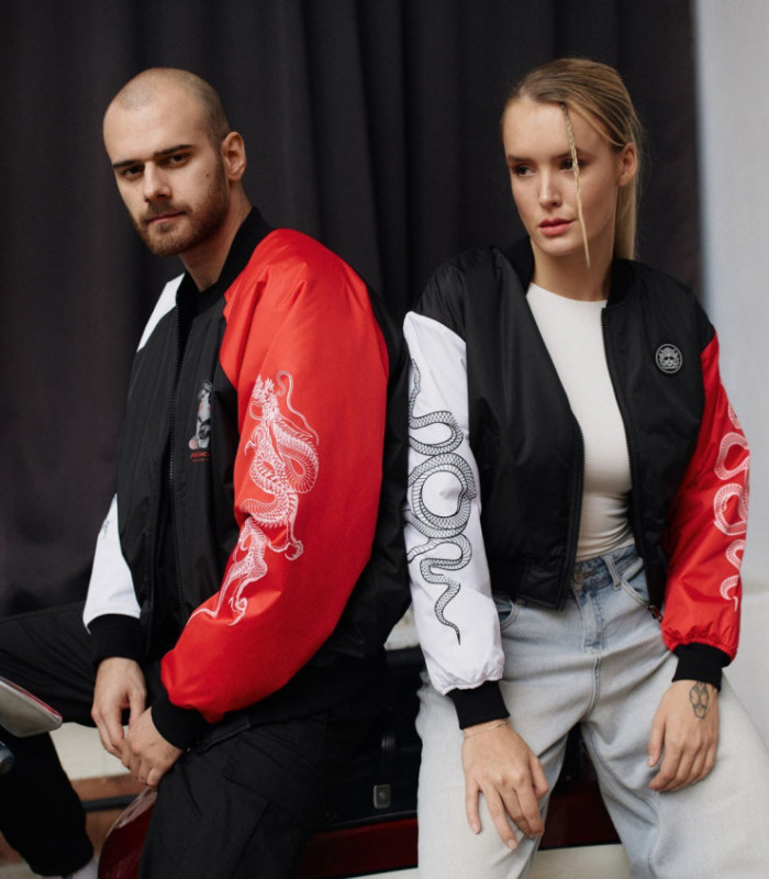 Бомбер MEDOOZA "Japaniac III" (W) (черно-красно-белый)