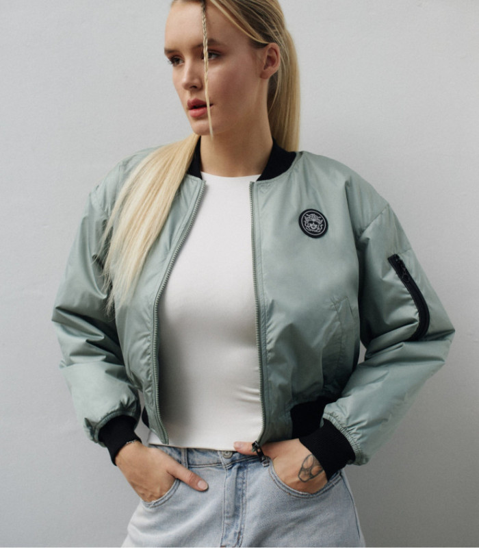 Бомбер MEDOOZA "Crane Twins" (W) (мятный)