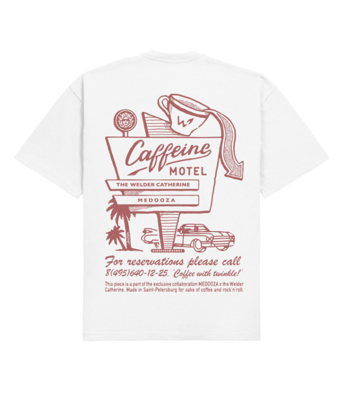 Футболка MEDOOZA "Caffeine Motel" (белый)