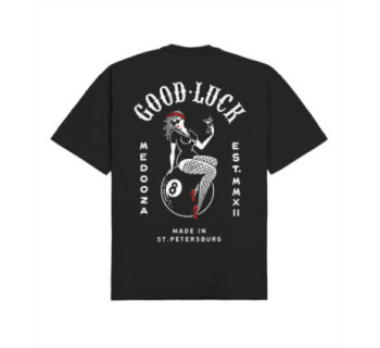 Футболка boxy MEDOOZA "Luck" (черный)