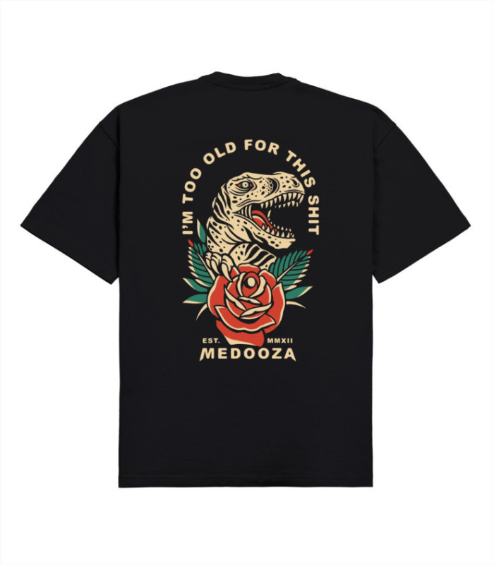 Футболка boxy MEDOOZA "Dinosaur" (черный)