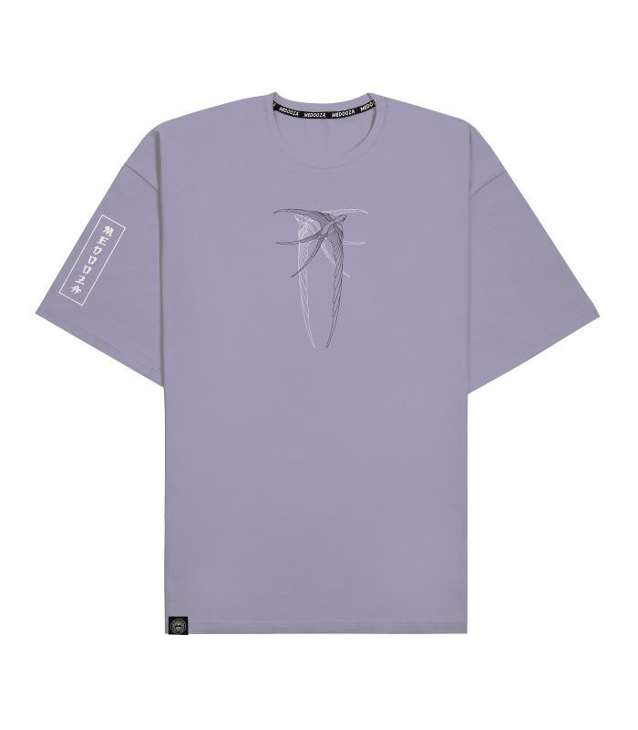 Футболка boxy MEDOOZA "Birds" (сирень)