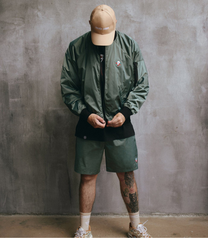 Шорты boxy MEDOOZA "Skull" (зеленый)