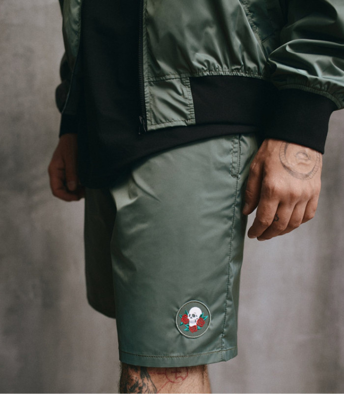 Шорты boxy MEDOOZA "Skull" (зеленый)