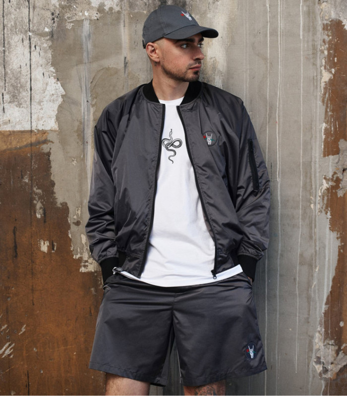 Шорты boxy MEDOOZA "Horns" (графит)