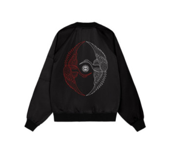 Бомбер летний MEDOOZA "Crane Twins" (черный)