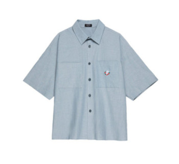 Рубашка с коротким рукавом "Skull" MEDOOZA (серо-синий)