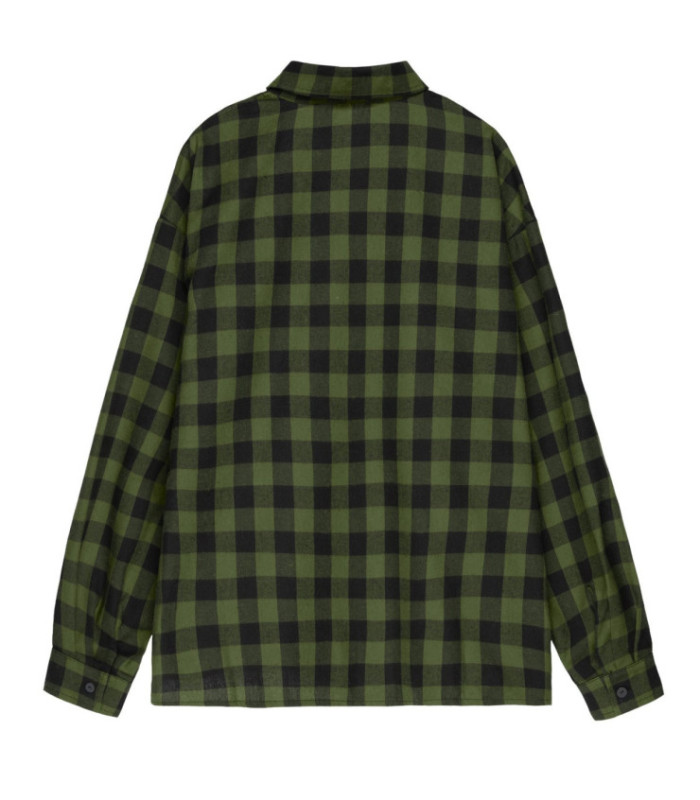 Рубашка в клетку MEDOOZA "Skull" (зелено-черный)