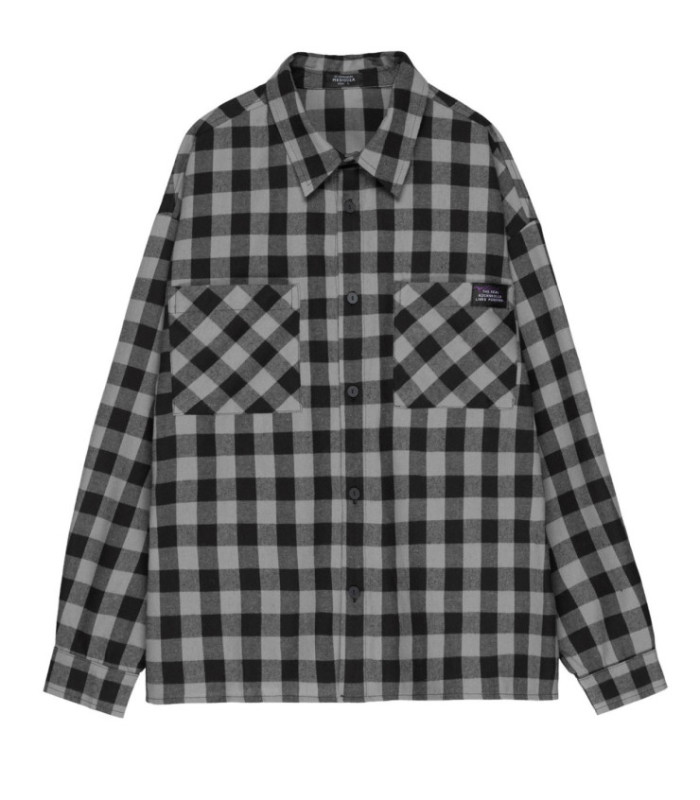 Рубашка в клетку MEDOOZA (серо-черный)