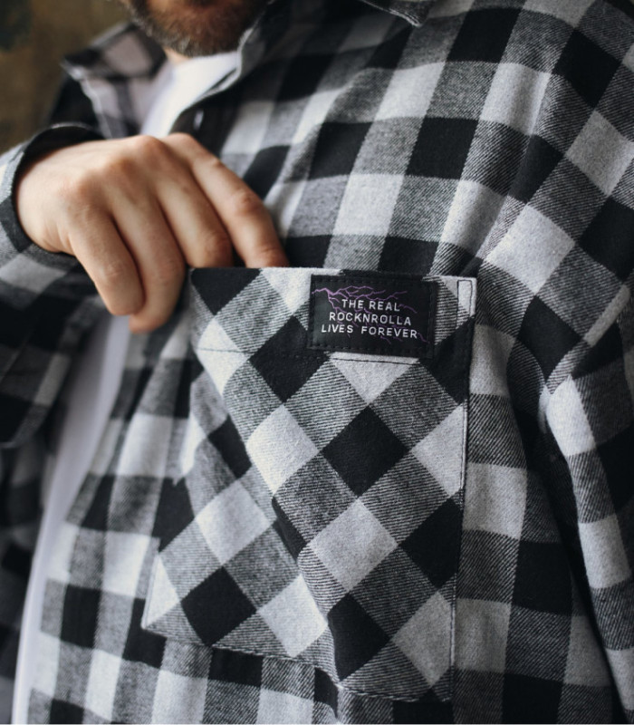 Рубашка в клетку MEDOOZA (серо-черный)